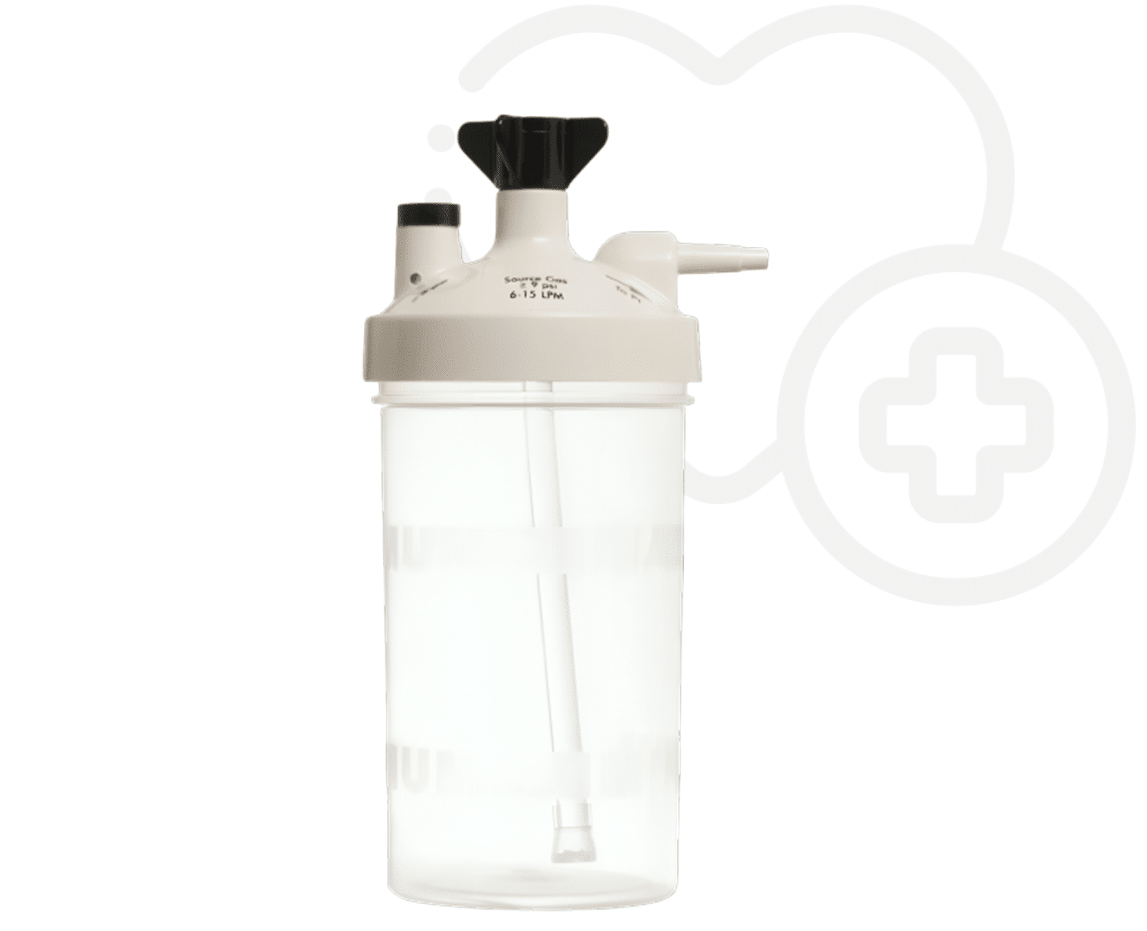 Vaso Humidificador de Alto Flujo para Oxígeno 6 a 15 Pci
