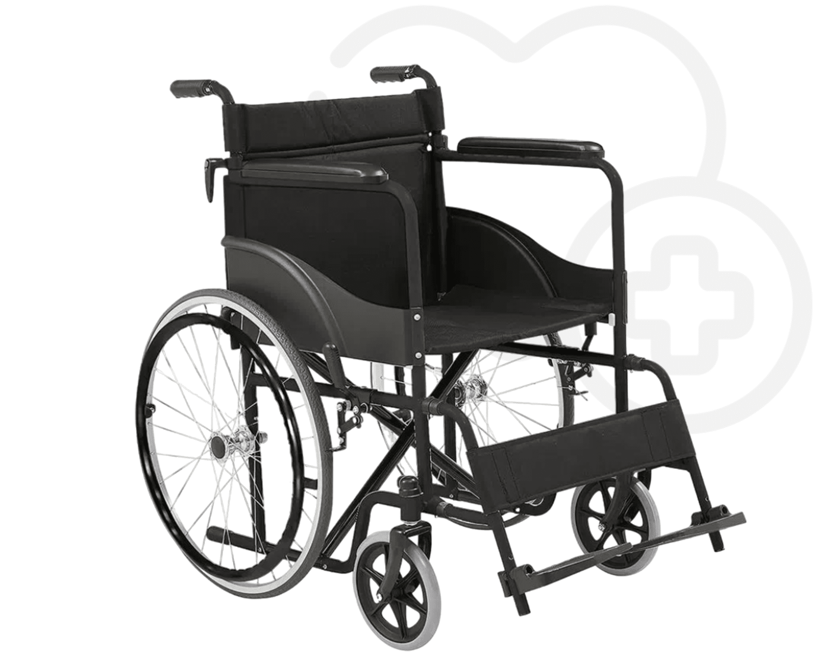 Silla de Ruedas Basica con Descansapie (NEGRO)