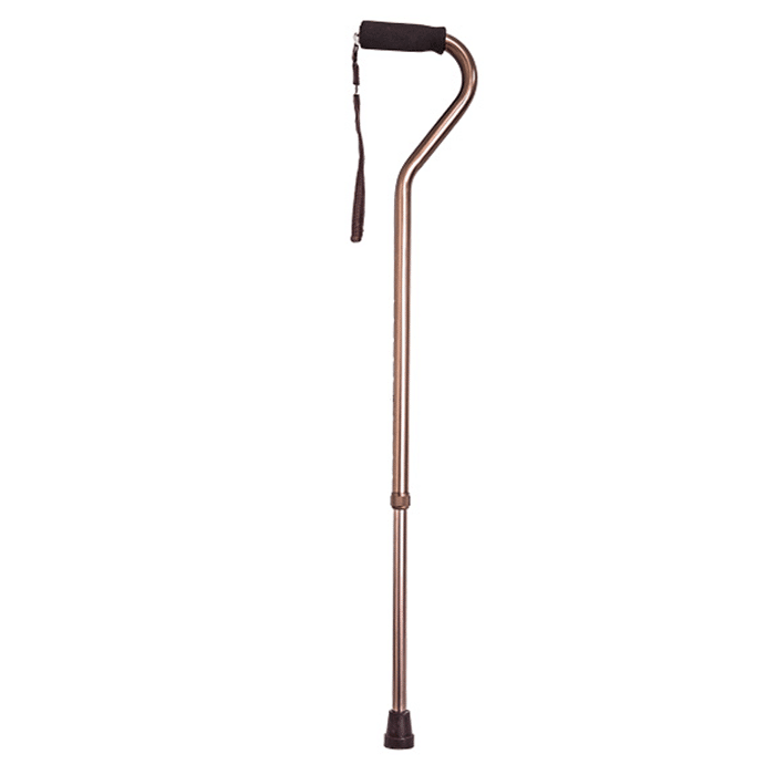 Baston de 1 Apoyo con Mango Cuello de Ganso Color: Bronce