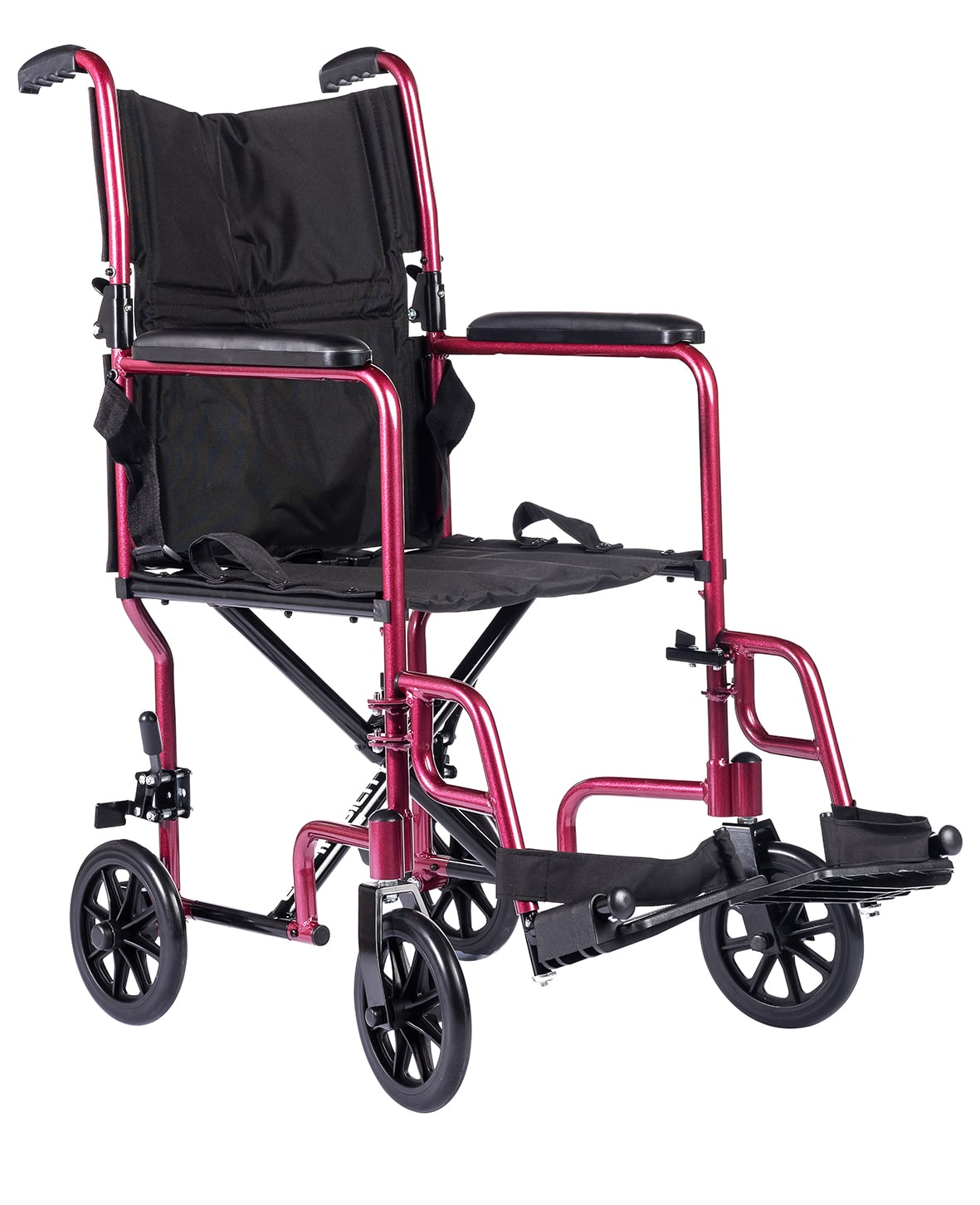 Silla de Ruedas 18" Traslado de Aluminio (ROJO) - Imagen 2