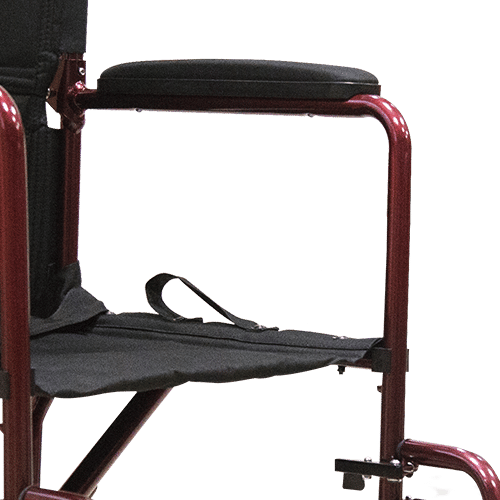 Silla de Ruedas 18" Traslado de Aluminio (ROJO) - Imagen 3
