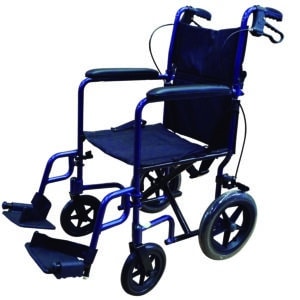 Silla de Ruedas 18" Traslado de Aluminio (AZUL)