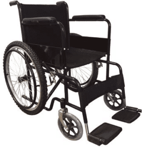 Silla de Ruedas 18" Económica con Llanta Neumática (NEGRO)