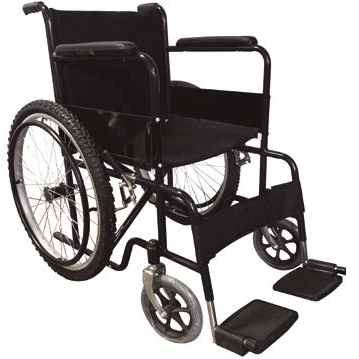 Silla de Ruedas 18" Económica con Llanta Neumática (NEGRO)