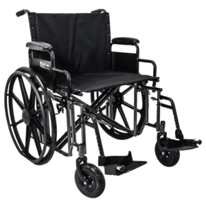 Silla de Ruedas 22" SOBREPESO con Descansapie (CROMADA)