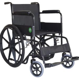 Silla de Ruedas 18" Estándar Fija Sólida (NEGRO)
