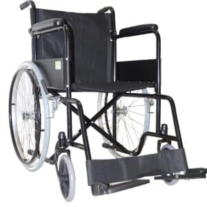 Silla de Ruedas 18" Económica Fija Sólida (NEGRO)