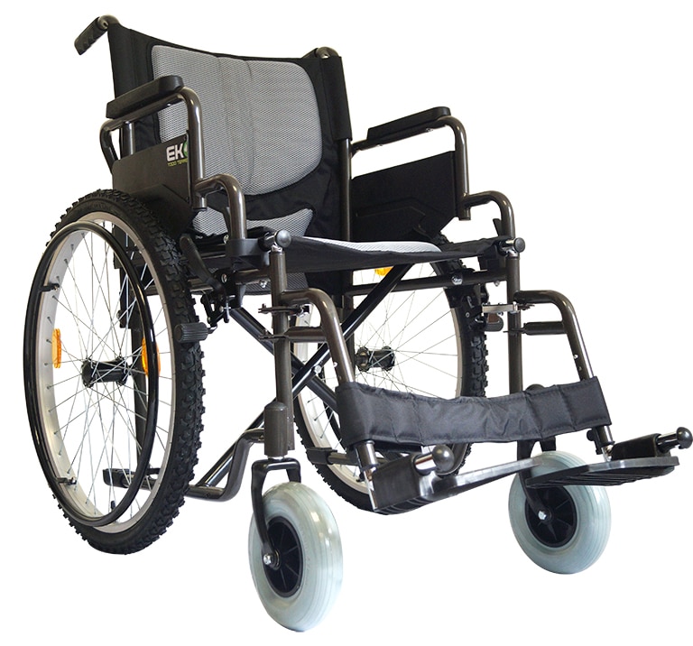Silla de Ruedas 19" Todo Terreno con Elevapiernas (GRIS) - Imagen 2