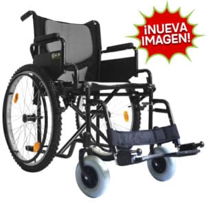 Silla de Ruedas 19" Todo Terreno con Descansapie (NEGRO)