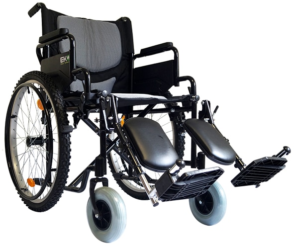 Silla de Ruedas 19" Todo Terreno con Elevapiernas (NEGRO)