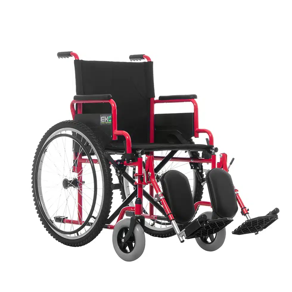Silla de Ruedas 19" Todo Terreno con Elevapiernas (ROJO)