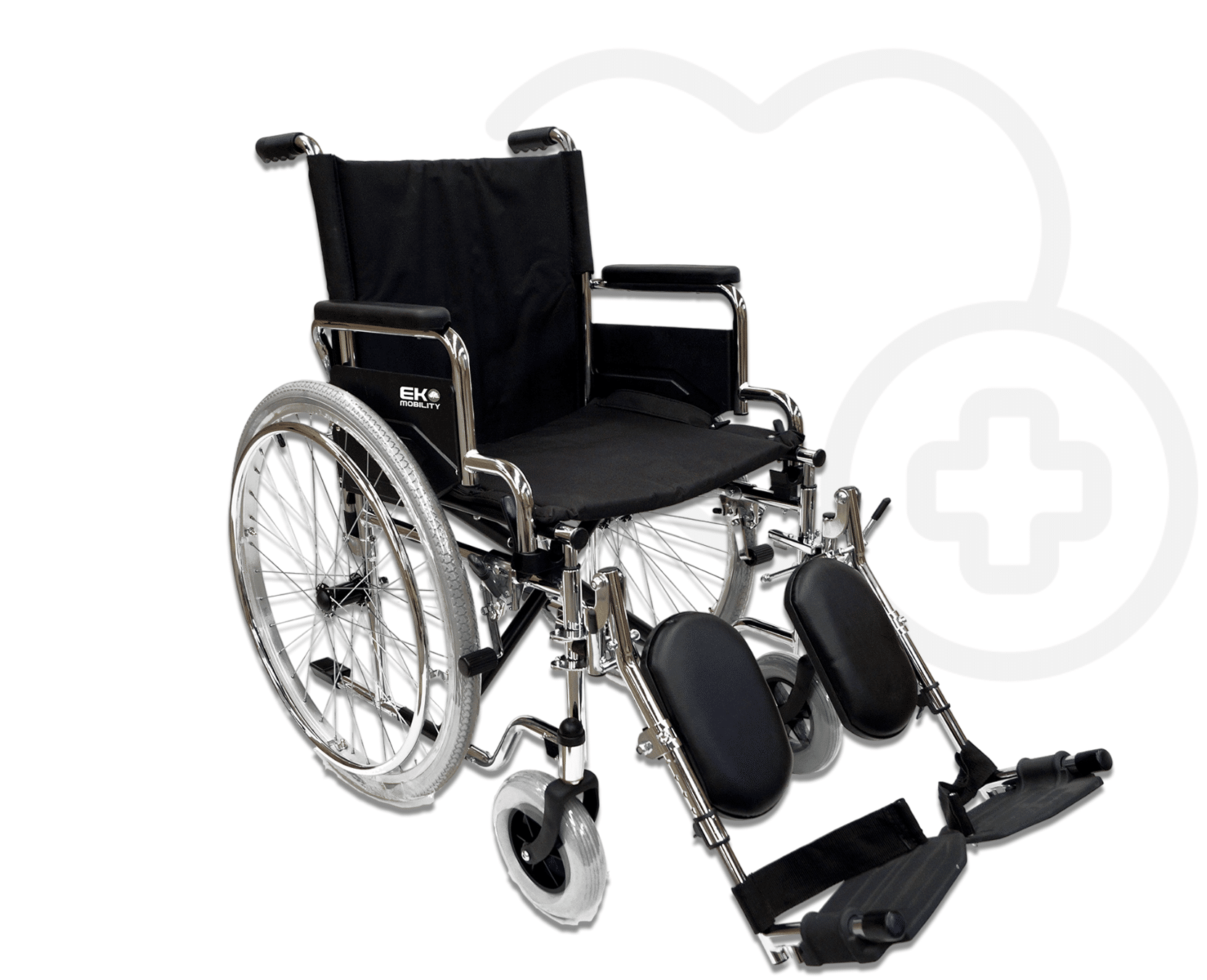 Silla de Ruedas 19" Comfort con Elevapierna (CROMADA)