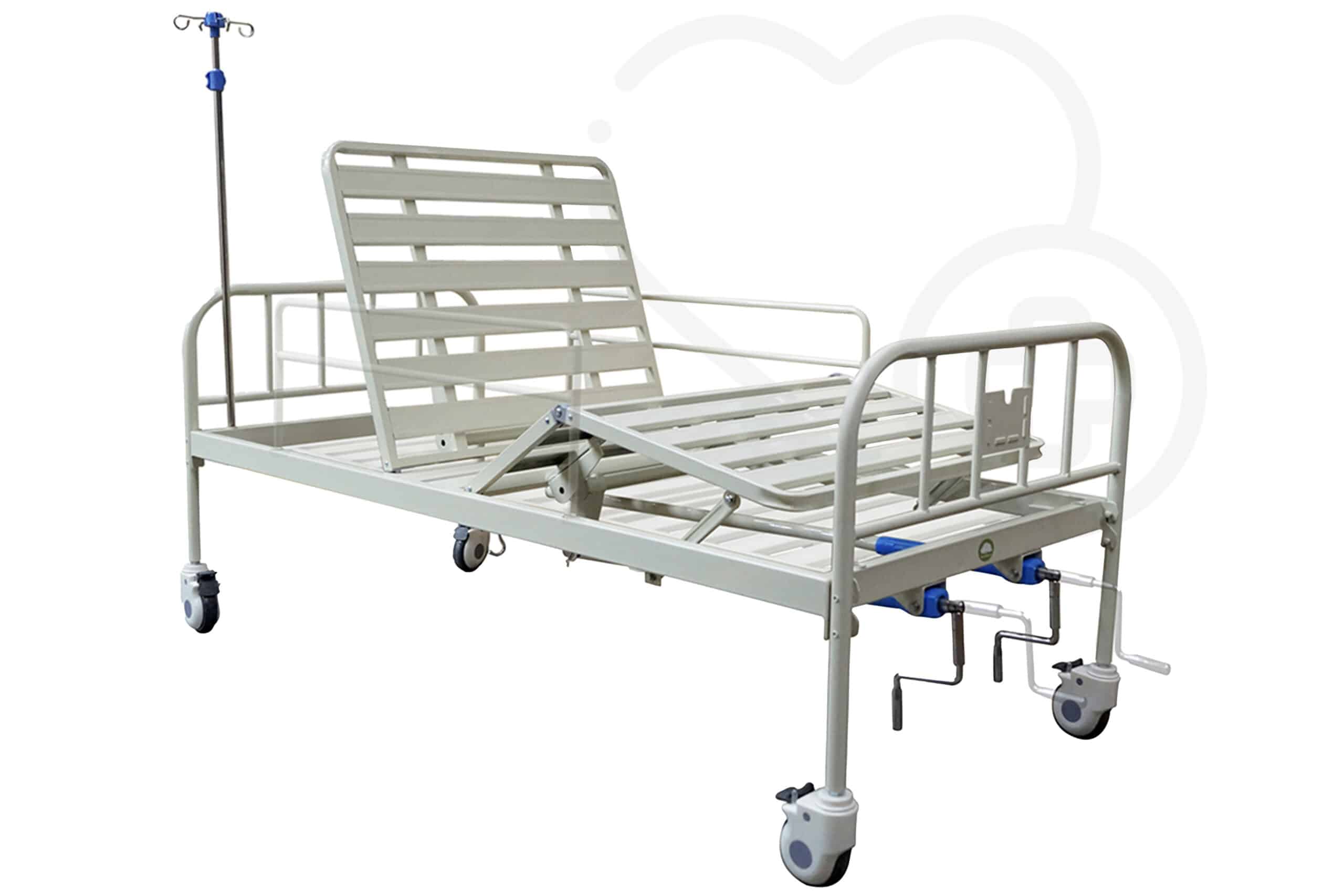 Cama de Hospital Básica, Base Tubular con Accesorios