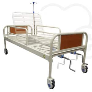 Cama de Hospital Básica, Base de Madera con Accesorios